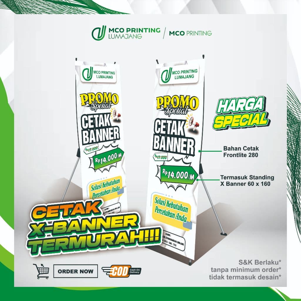 CETAK X BANNER + STANDING / BANNER PROMOSI / BANNER ACARA / BANNER SEMINAR / BANNER IKLAN PRODUK