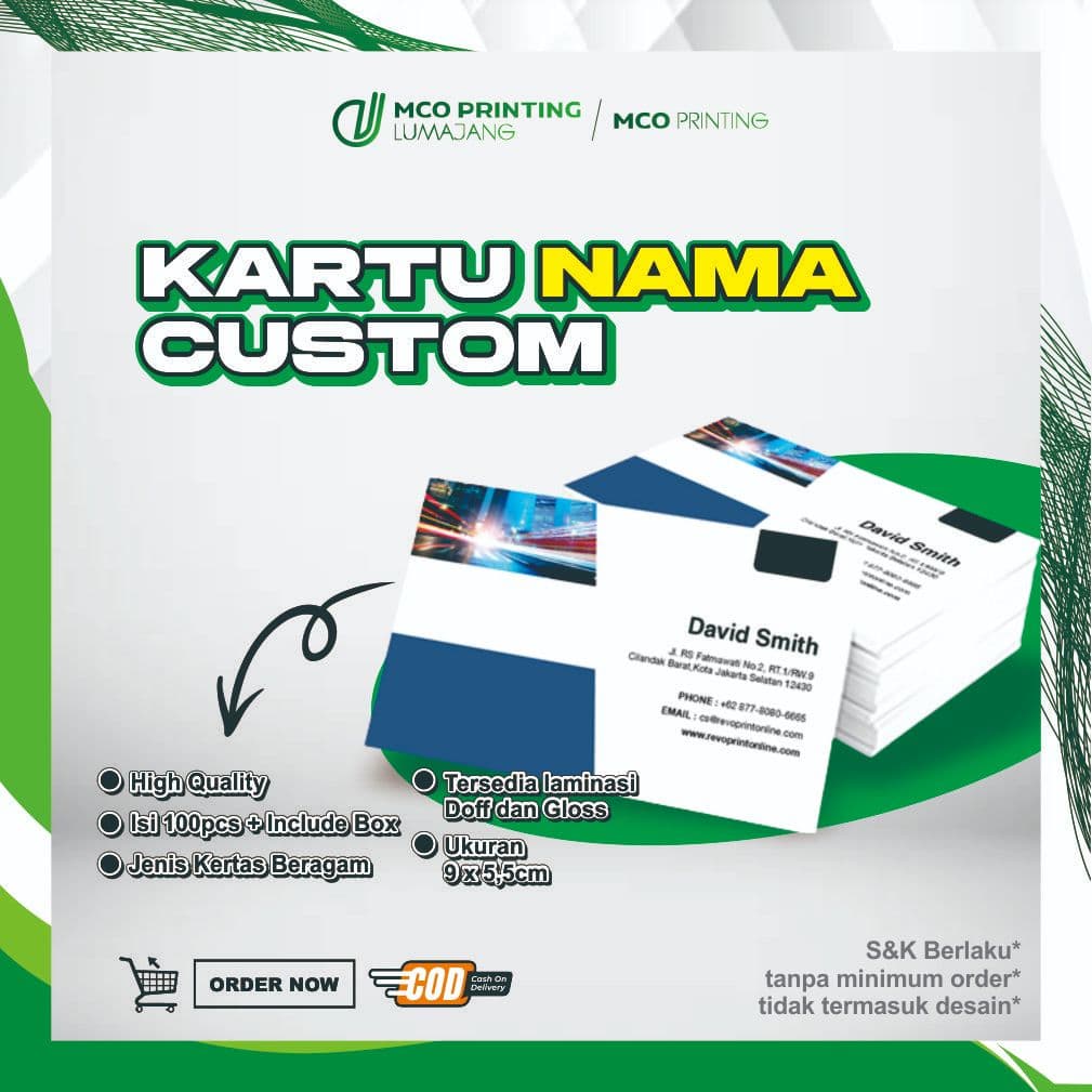 ( 1 HARI JADI ) CUSTOM KARTU NAMA MURAH DAN BOX 100 PCS/BOK