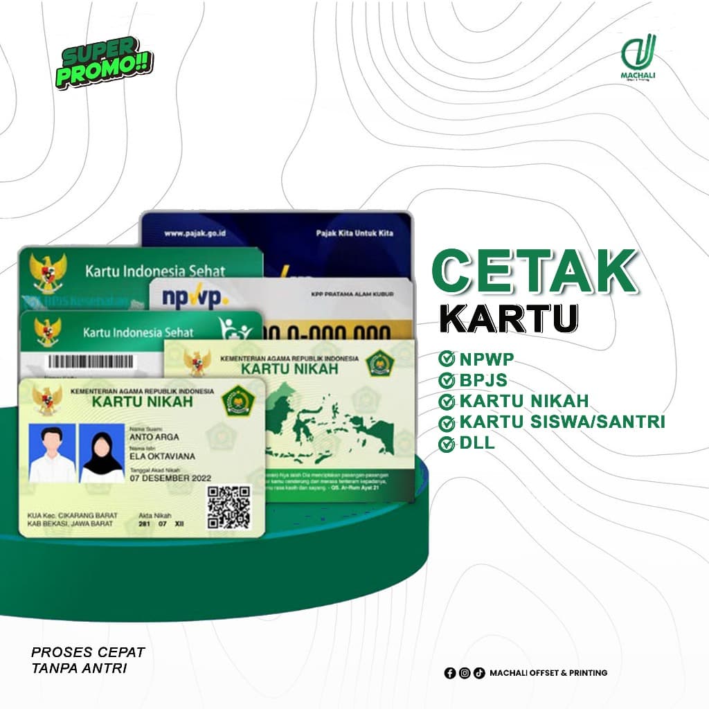 (1 HARI JADI ) CETAK PVC CARD BAHAN TEBAL