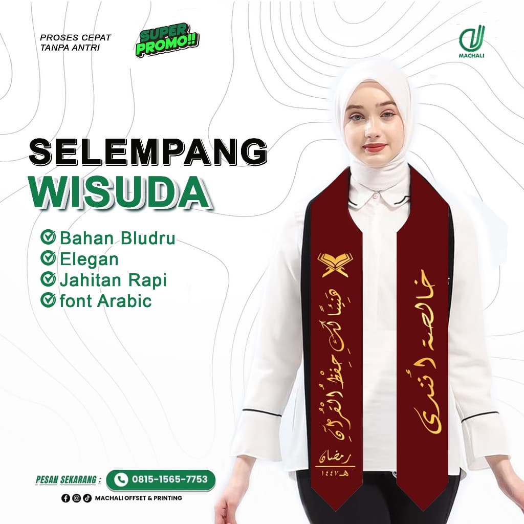 ( 1 Hari Jadi ) Selempang Leher Sablon Rumbai